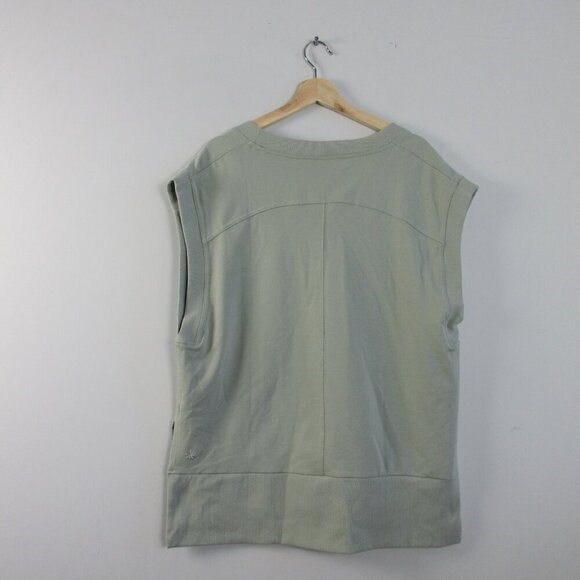 Athleta Retroterry Women's V-Neck Sweater Vest L Green Cotton Blend Athletic 328 - Picture 2 of 11